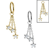 Titanium Hinged Segment Ring with Titanium Trilogy Jewel Star Charm