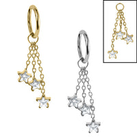 Titanium Hinged Segment Ring with Titanium Trilogy Jewel Star Charm