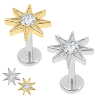 Titanium Internal Labret 1.2mm Jewelled Wish Upon A Star