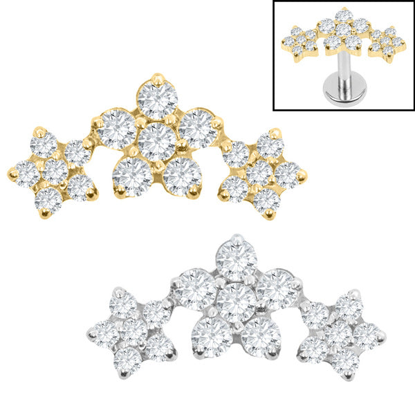 Titanium Internal Alice Flower Trio Top – TDi Body Jewellery