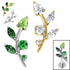 Titanium Internal Claw Set Jewelled Leaf Vine Top