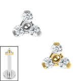 Titanium Internal Dainty Jewelled Trinity Top