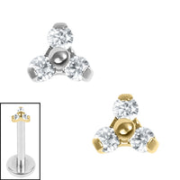 Titanium Internal Dainty Jewelled Trinity Top
