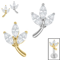 Titanium Internal Marquise Iris Leaf Top
