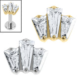 Titanium Internal Jewelled Art Deco Baguette Fan Top
