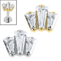 Titanium Internal Jewelled Art Deco Baguette Fan Top