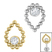 Titanium Internal Jewelled Asia Dewdrop 