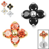 Titanium Internal Jewelled Ixora Flower