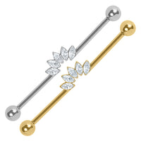 Titanium Internal Jewelled Marquise Sunrise Industrial