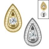 Titanium Internal Jewelled Persian Teardrop Top