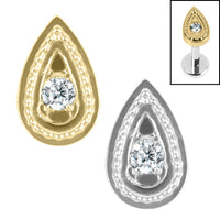 Titanium Internal Jewelled Persian Teardrop Top