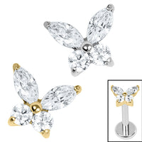 Titanium Internal Jewelled Queen Butterfly Top