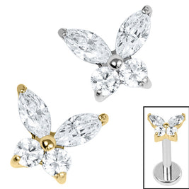 Titanium Internal Jewelled Queen Butterfly Top