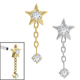 Titanium Internal Jewelled Reul Chain Drop