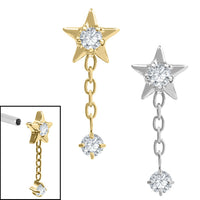 Titanium Internal Jewelled Reul Chain Drop