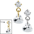 Titanium Internal Jewelled Solitaire With Heart Charm