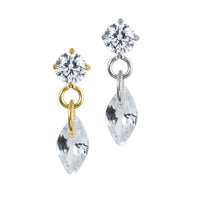 Titanium Internally Threaded Labrets 1.2mm - Jewelled Solitaire with Marquise Charm