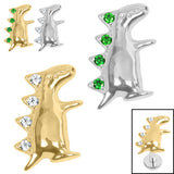 Titanium Internal Jewelled Spiked Dino