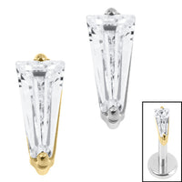 Titanium Internal Jewelled Tapered Baguette Top