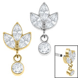 Titanium Internal Marquise Ivy Leaves Trio and Solitaire Top