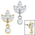 Titanium Internal Marquise Ivy Leaves Trio and Solitaire Top
