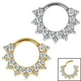 Titanium Jewelled Anasia Mandala Hinged Ring