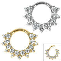 Titanium Jewelled Anasia Mandala Hinged Ring