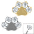 Titanium Claw Set Jewelled Paw Print for Internal Thread shafts in 1.2mm