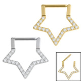 Titanium Jewelled Supernova Star Hinge Ring