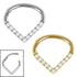 Titanium Jewelled Teardrop Hinged Ring