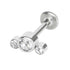 Titanium Internal Infinity Bezel Set 3 Jewel Crescent Top