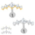 Titanium Internally Threaded Labrets 1.2mm - Jewelled Twilight Crescen