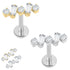 Titanium Internally Threaded Labrets 1.2mm - Jewelled Wave Baguette