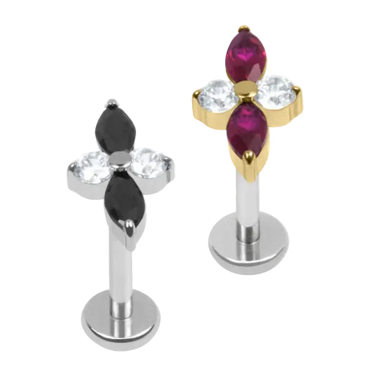 Titanium Internally Threaded Labrets 1.2mm - Titanium Arya Marquise ...
