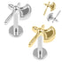 Titanium Internally Threaded Labrets 1.2mm - Titanium Battle Axe