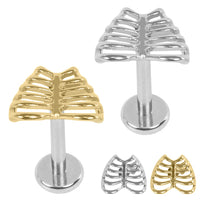 Titanium Internally Threaded Labrets 1.2mm - Titanium Caged Heart