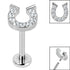 Titanium Internally Threaded Labrets 1.2mm - Titanium Claw Set Jewelled Horseshoe