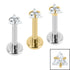 Titanium Internally Threaded Labrets 1.2mm - Titanium Claw Set Jewelled Triangle