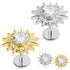 Titanium Internally Threaded Labrets 1.2mm - Titanium Crowned Barbed Heart