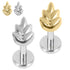 Titanium Internally Threaded Labrets 1.2mm - Titanium Fern