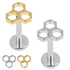Titanium Internally Threaded Labrets 1.2mm - Titanium Honeycomb