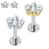 Titanium Internally Threaded Labrets 1.2mm - Titanium Jewelled Art Deco Baguette Fan