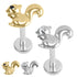 Titanium Internally Threaded Labrets 1.2mm - Titanium Jewelled Mr Nuts