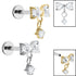 Titanium Internally Threaded Labrets 1.2mm - Jewelled Rosette