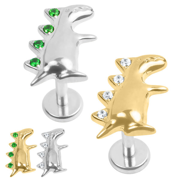 Titanium Internally Threaded Labrets 1.2mm - Titanium Jewelled Spiked ...
