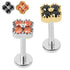 Titanium Internally Threaded Labrets 1.2mm - Titanium Jewelled Vintage Clover