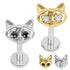 Titanium Internally Threaded Labrets 1.2mm - Titanium Jewelled Vixen