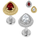 Titanium Internally Threaded Labrets 1.2mm - Titanium Kashvi Asia Teardrop