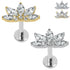 Titanium Internally Threaded Labrets 1.2mm - Titanium Lotus Marquise Fan