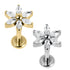 Titanium Internal Claw Set Jewelled Lily Flower Top